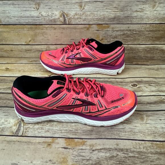Brooks Womens Transcend Ultimate Ride Shoe Pink Running Sneakers 9.5 - Picture 4 of 11
